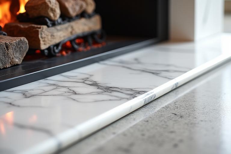Custom Marble Hearth Design